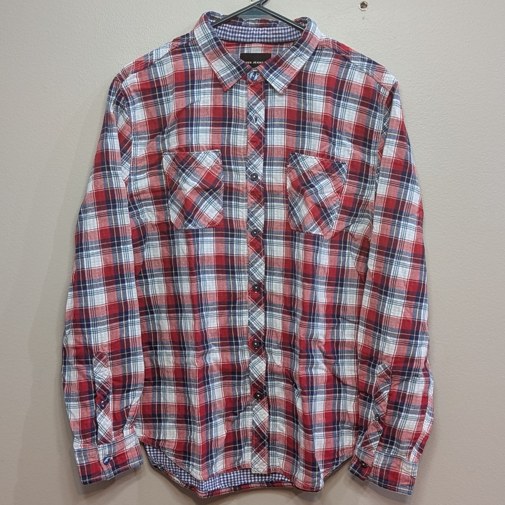 Plaid Button-Up Shirt size Large